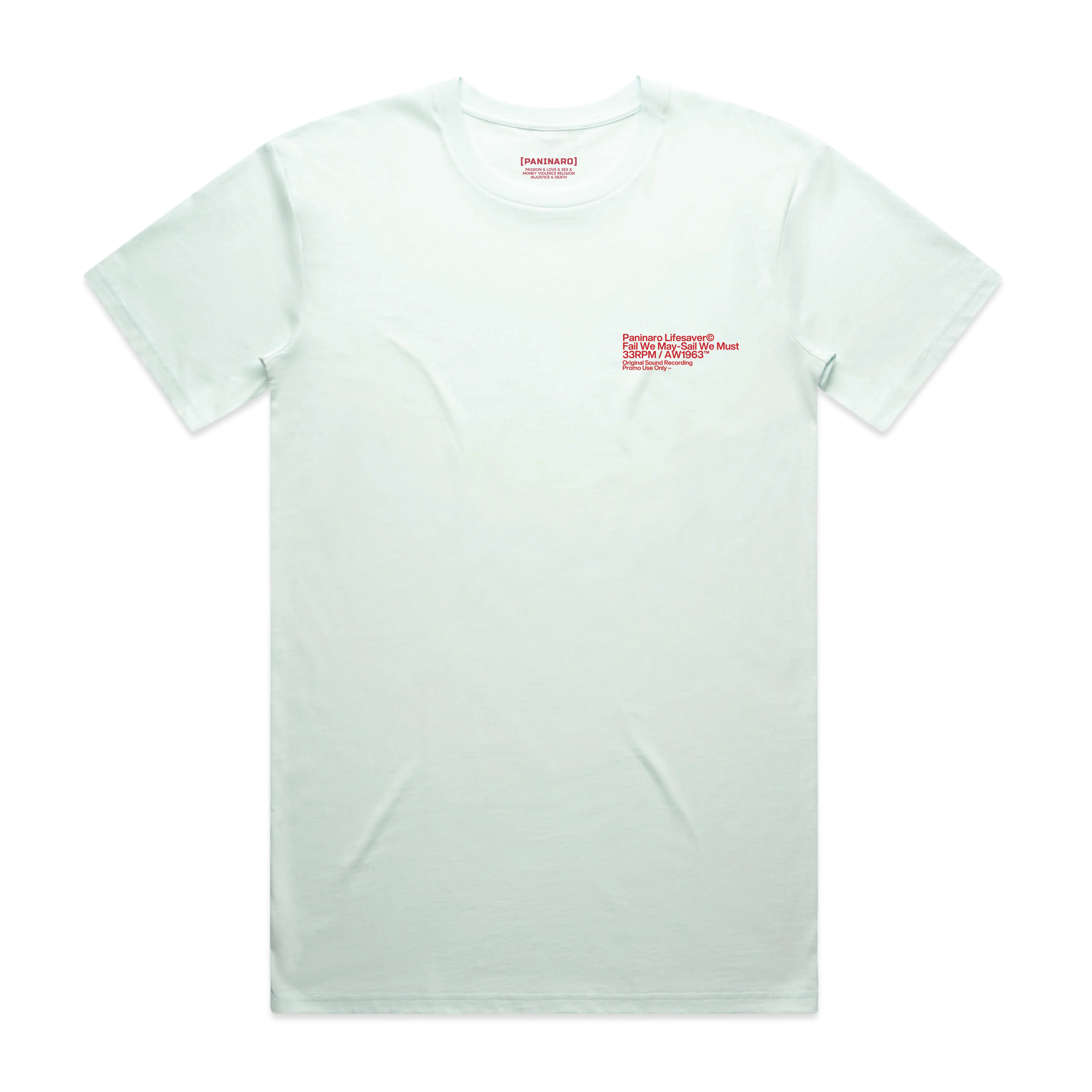 FAIL WE MAY SAIL WE MUST - SEAFOAM BLUE - RED PRINT