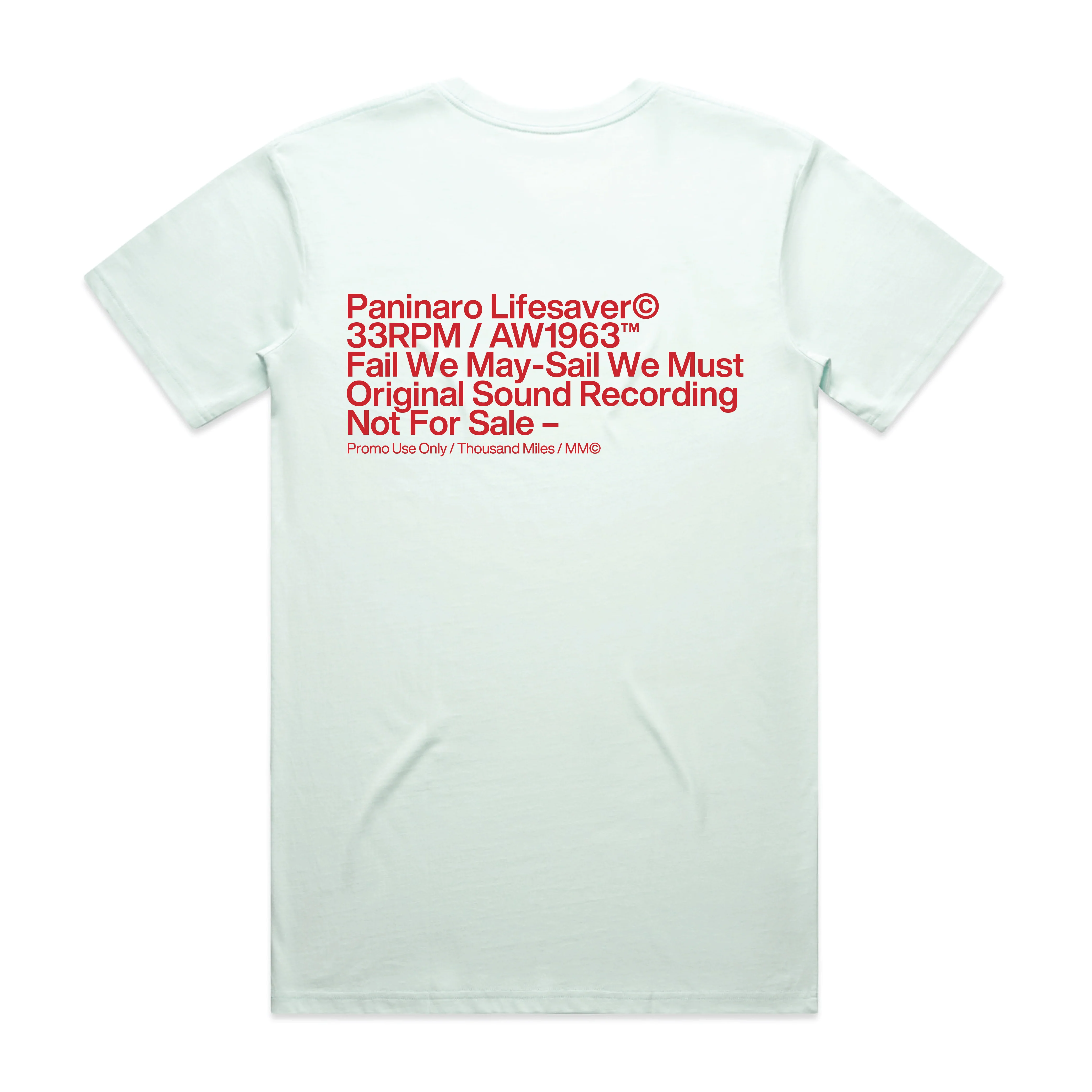 FAIL WE MAY SAIL WE MUST - SEAFOAM BLUE - RED PRINT - Image 2